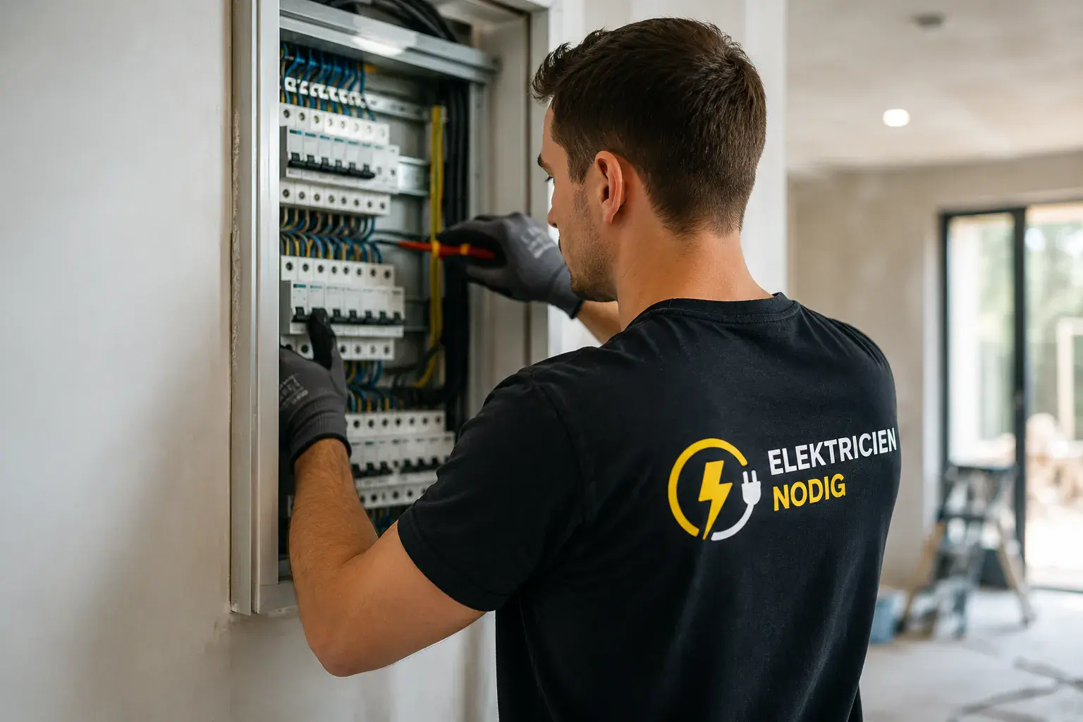 Erkende elektricien aan het werk